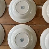 Set of eight Moulin des loups soup plates