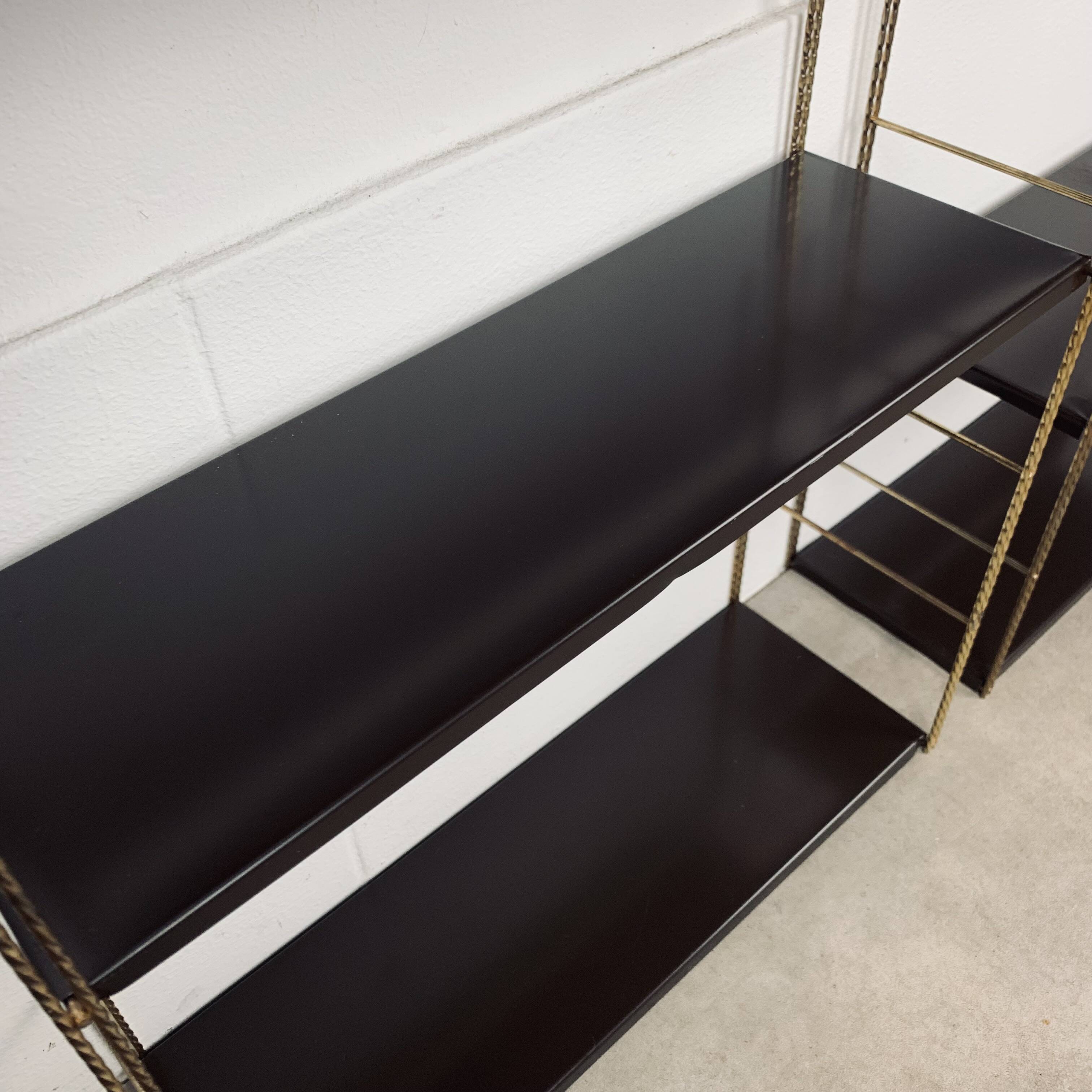 2 modular string wall shelves from the 60s, metal