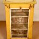 Showcase burmese teak wall shelf with original yellow patina