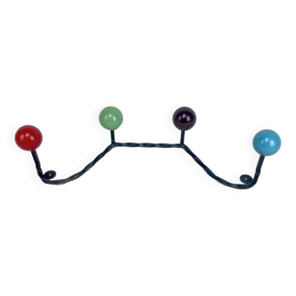 Porte-manteaux boules et fer forgé années 50/60