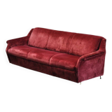 Mid-Century Italian Velvet 3-seater Sofa, 1950's