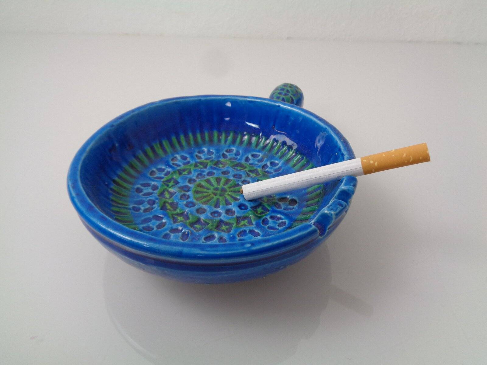 Vintage Italian 9814/13 Ceramic Ashtray by Aldo Londi for Bitossi, 1960s