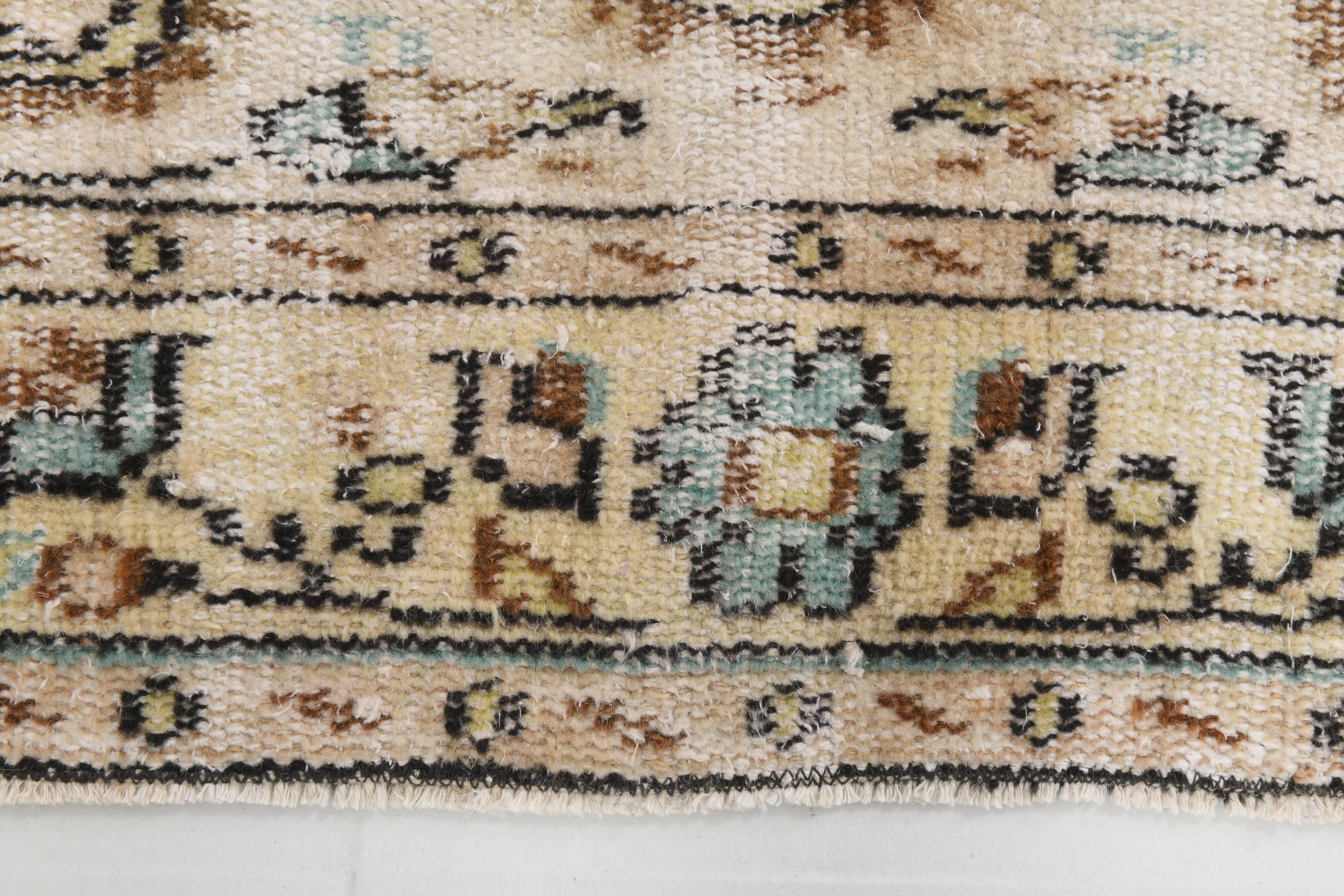 5x8 Green & Cream Oriental Vintage Rug 157x235Cm SK 24776