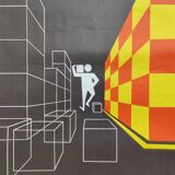 Vintage poster INRS 1989 graphics Chadebec