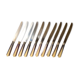 Lot of 10 two-tone art deco knives