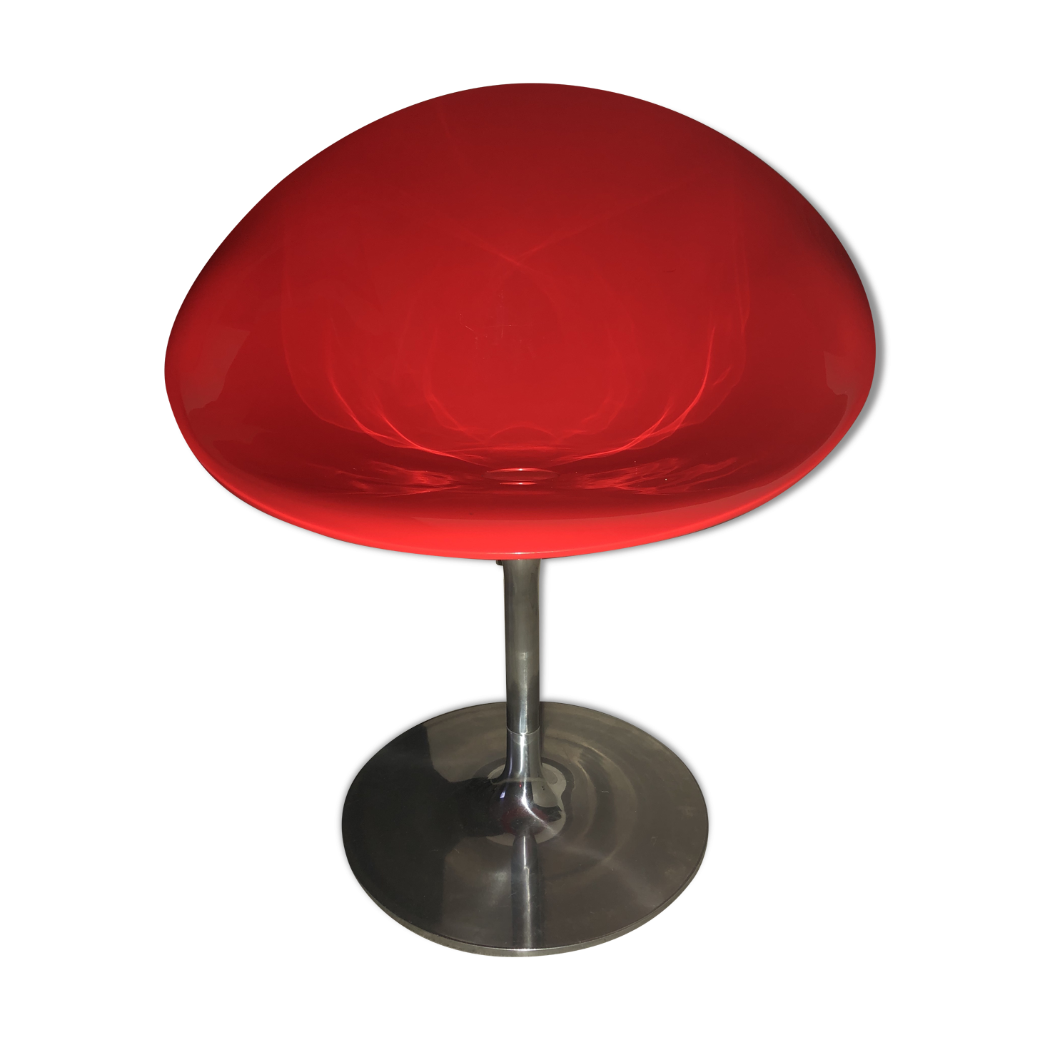 Chaise Kartell Eros rouge brillant par Starck Selency