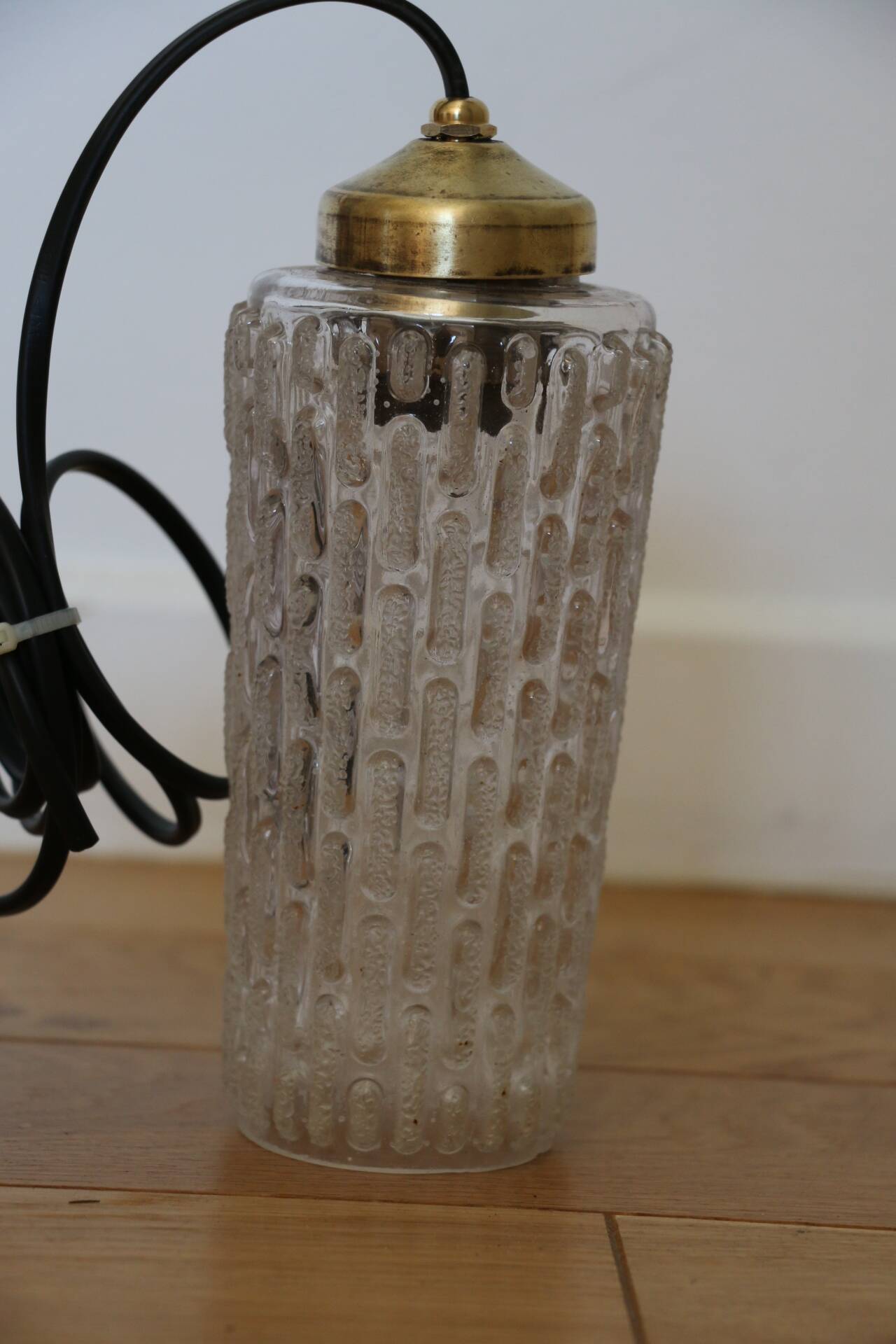 4 baladeuses / suspensions verre laiton 1960