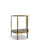 Table d'appoint italienne demi-hexagonale en laiton des années 1970.