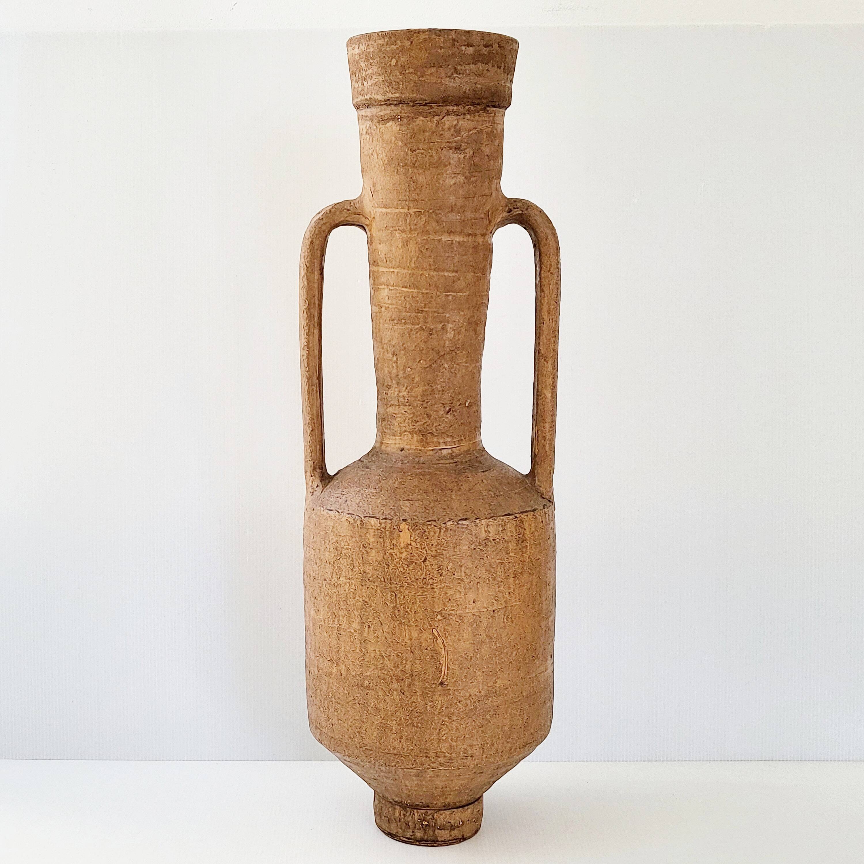 Vintage terracotta amphora vase 1960