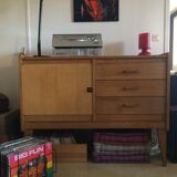 French vintage buffet oak furniture 50/60