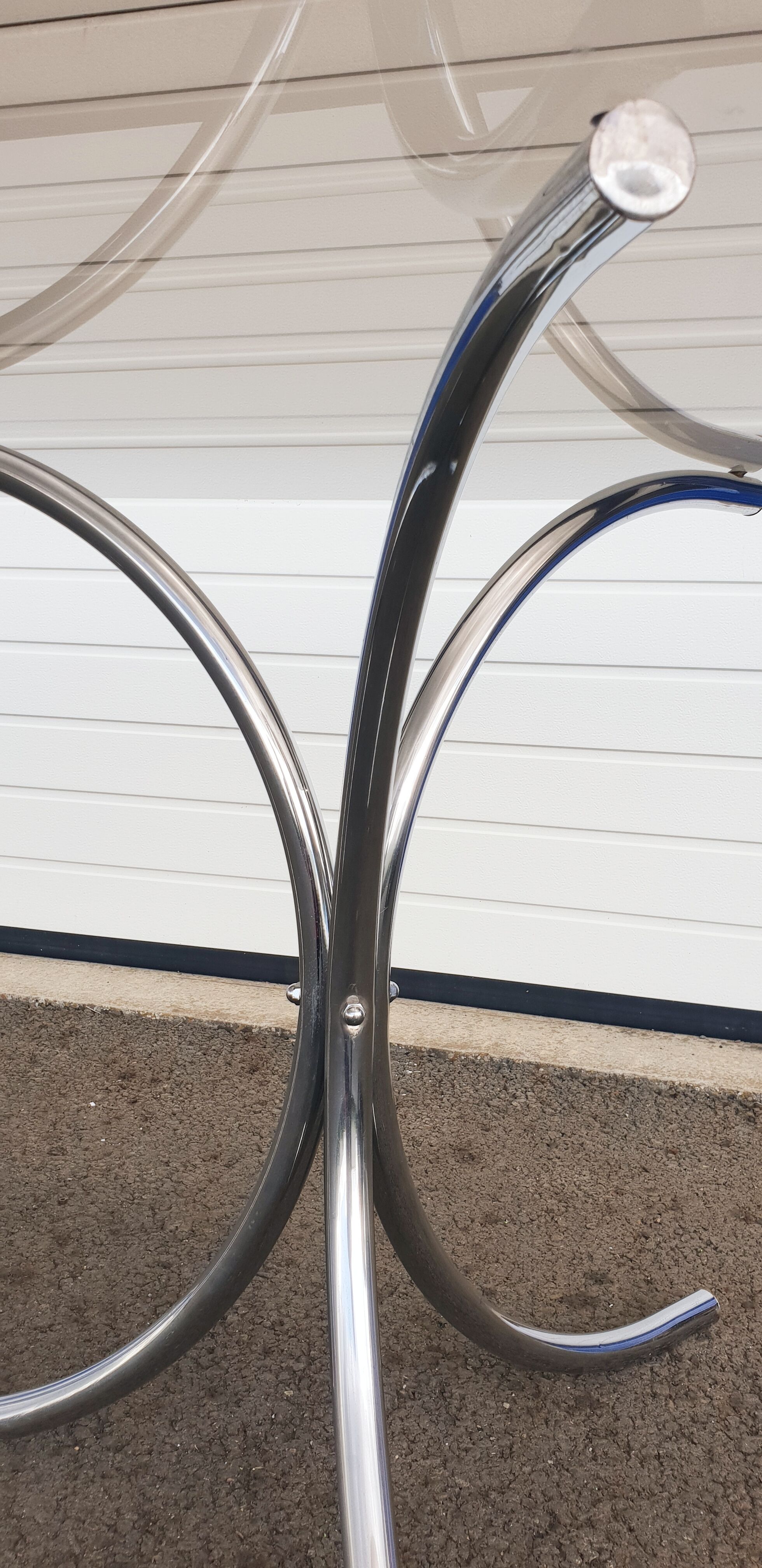 Vintage glass oval table