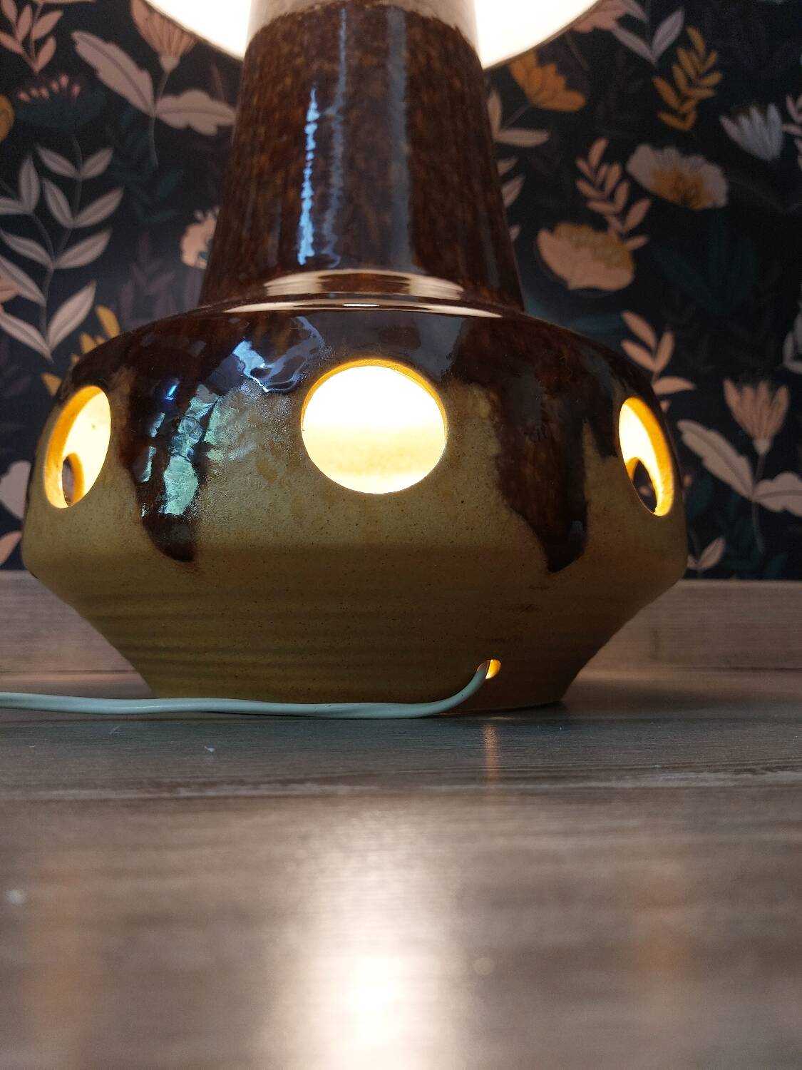 Fat lava ceramic floor lamp by Baudin