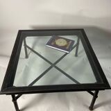 Table basse en verre style industriel