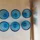 Lot de 6 verres bleus à facettes