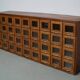 Vintage Dutch Beech Haberdashery Shop Cabinet / Vitrine, 1950s