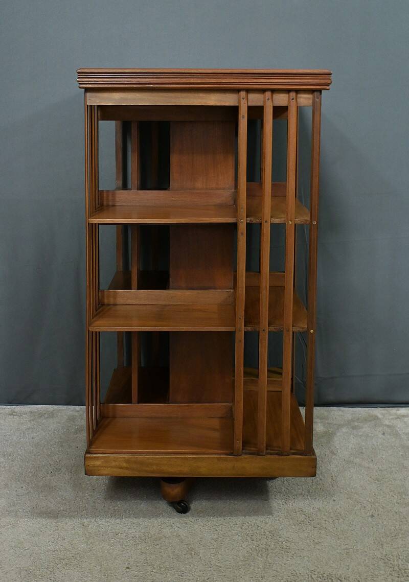 Large Revolving Mahogany Bookcase, England – Late 19th Century