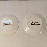 Set of 2 glazed ceramic dessert plates signed ZINGARO - Italy 1960s
