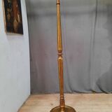 Golden wood floor lamp