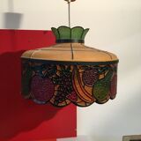 Vintage light suspension in composite fruit decoration