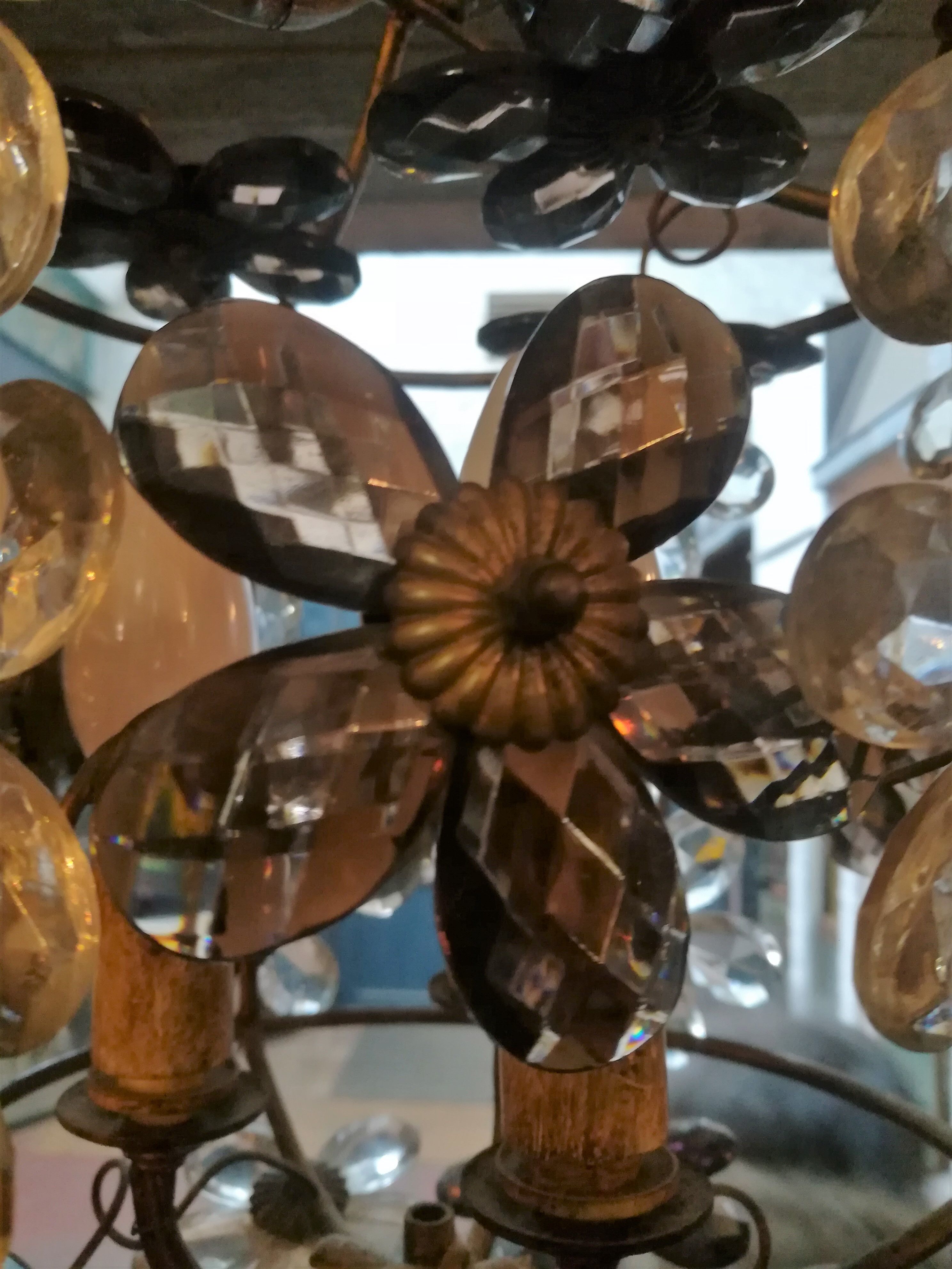 Chandelier with flowers in tassels
