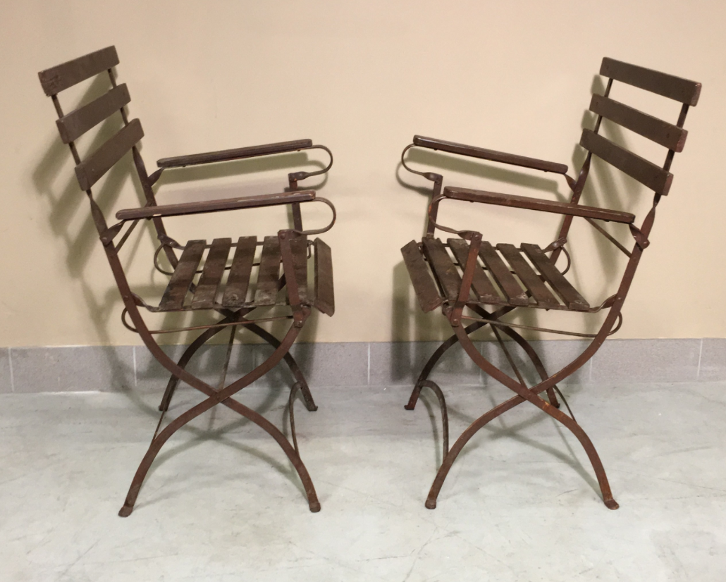 Paire fauteuils de jardin pliants