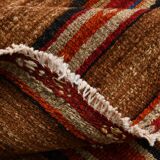 Red & Brown Pinstriped Style Vintage Kilim Rug, 142x182Cm