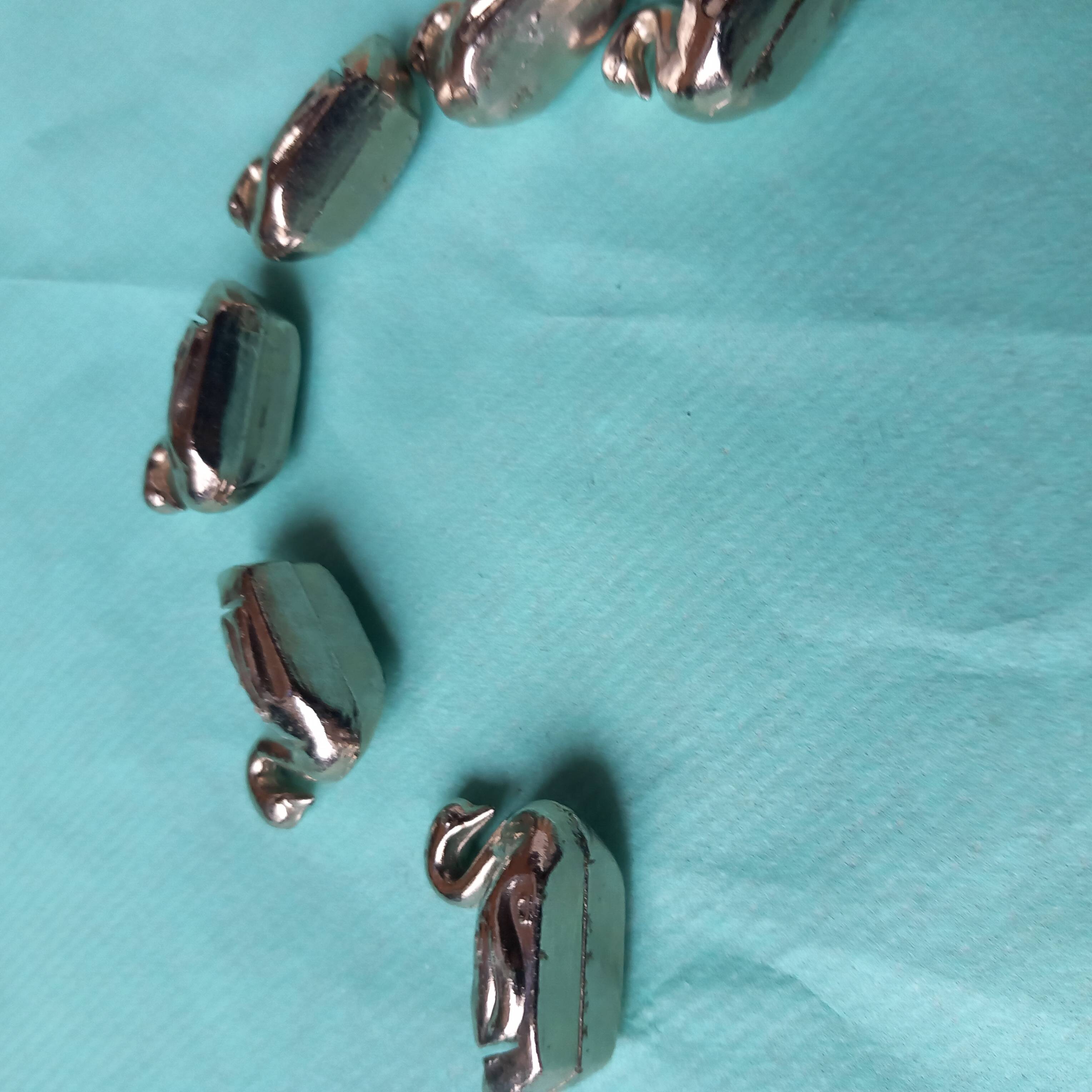 6 small swan metal name tags