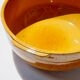 Pair of glazed ceramic salad bowls mustard LPM