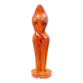 Orange Ceramic Statue by Hugo von Ott, 42cm, Mid-Century Modern Design, Handcrafted Studio Ceramic Sculpture