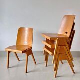 Series of 4 stackable chairs