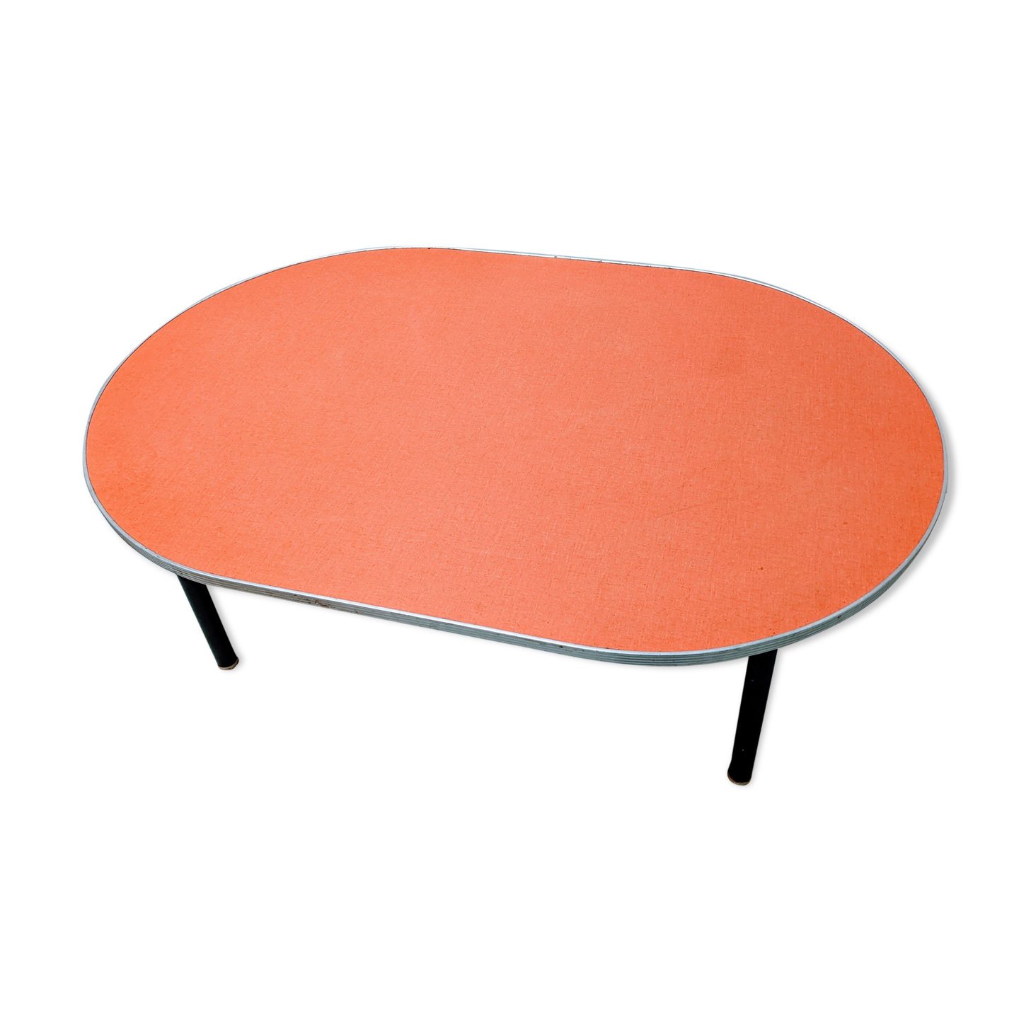 Vintage coffee table in formica / industrial style metal steel