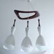 Vintage pendant light in teak and glass from Rispal