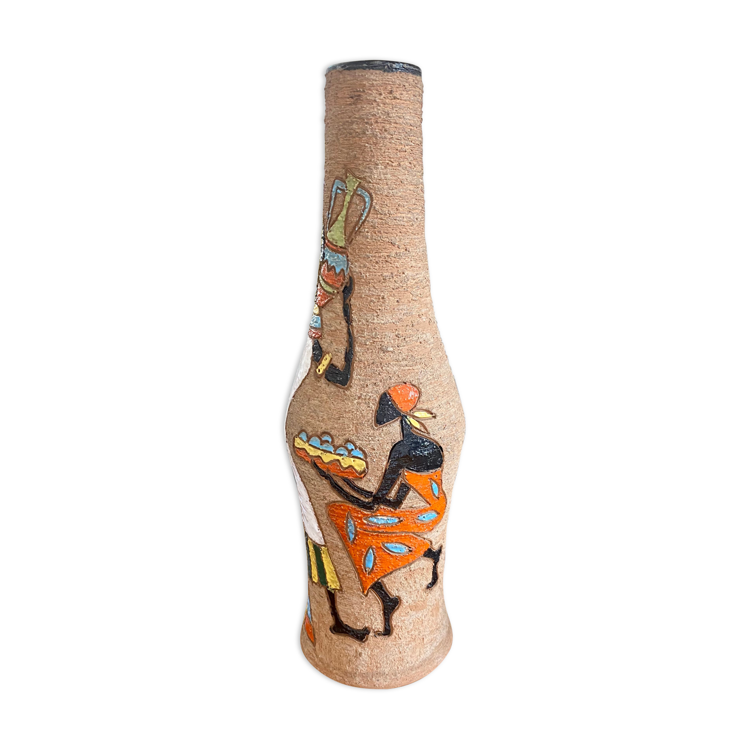 Very large vase Fratelli Fanciullacci scarified ceramic