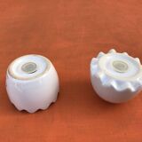 Salière / Poivrière  Céramique forme Oeuf  Décor Couslip (primevère)