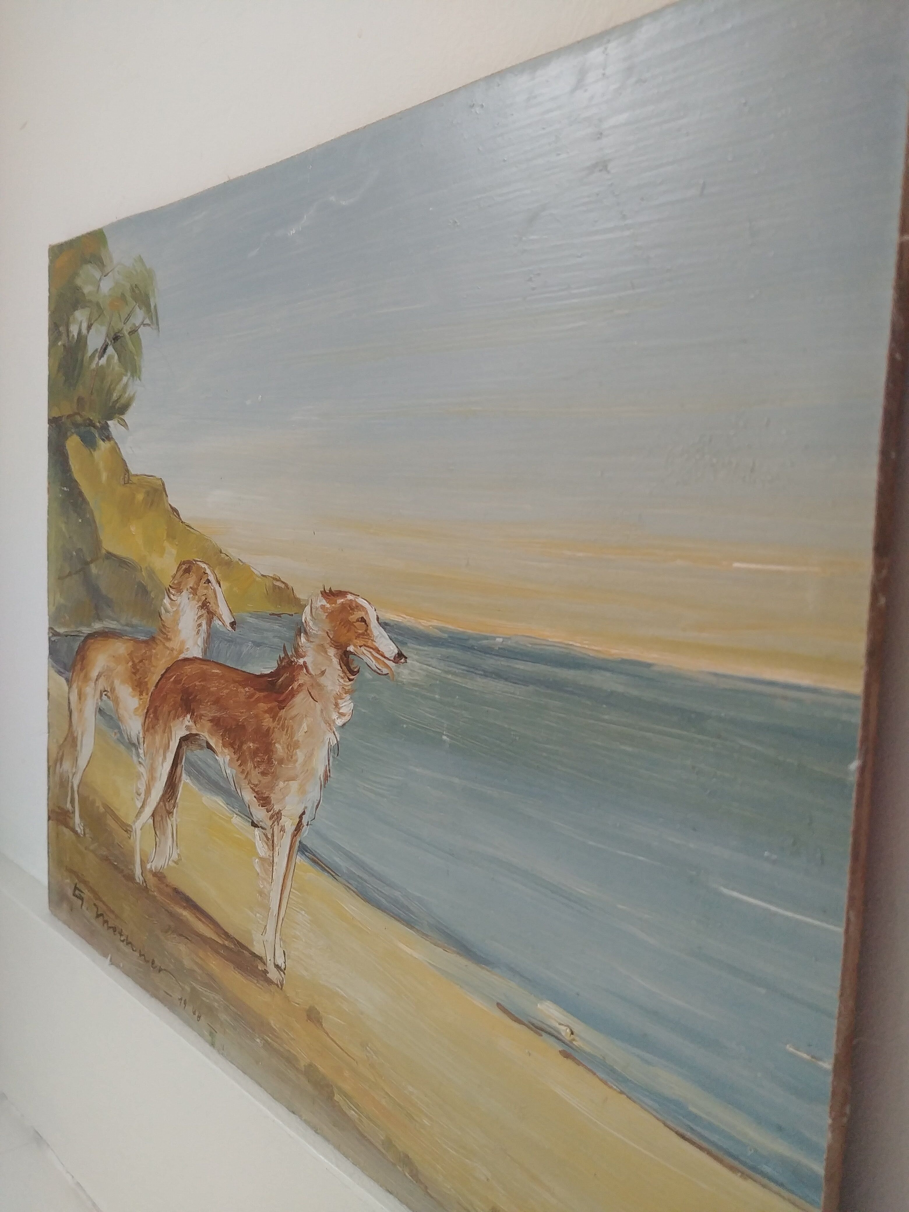 Ancient dog painting and landscape