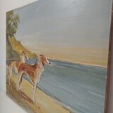 Ancient dog painting and landscape