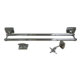 Chromed metal bathroom set