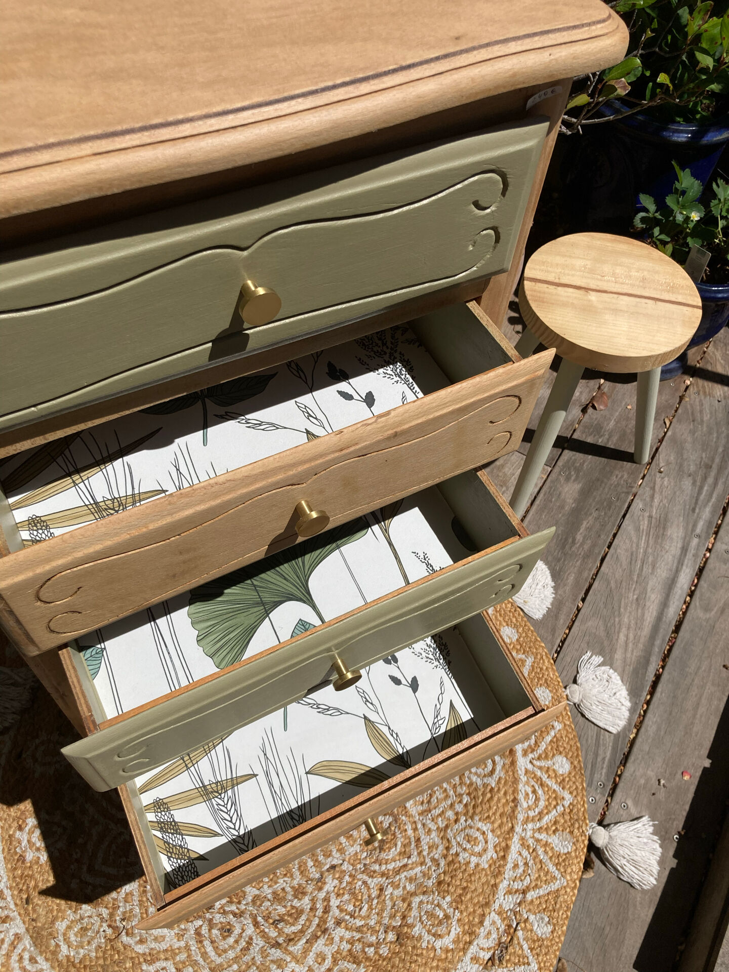 Pretty chiffonnier 💚 revamped Bohemian KHAKI chest of drawers