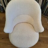 Fauteuil crapaud tissu bouclettes effet mouton