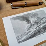 Printed in 1868, Hekla volcano, Iceland.