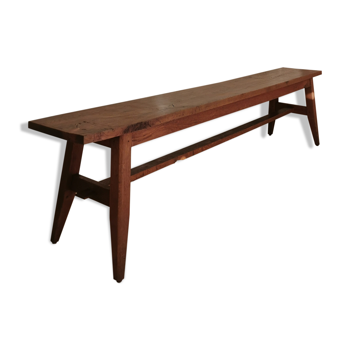 Solid oak compass foot bench
