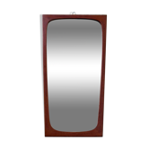 Mid century teak made in denmark large rectangle wall hanging mirror