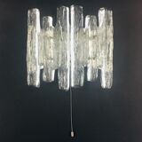 Applique murale hollywoodienne en verre de glace Hollywood Regency / Sconce par J. T. Kalmar pour Kalmar Franken, années 1960