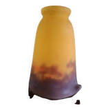 TULIP corolla - yellow-orange-brown marbled glass MULLER FRERES LUNEVILLE