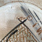 Large German ceramic plate with fish from the mid-century.
