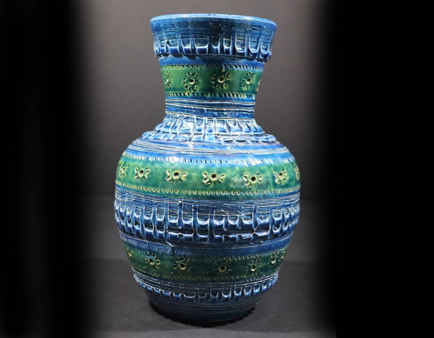 Vintage Bitossi Rimini Blue Vase by Aldo Londi