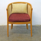 Armchair convertible in caning