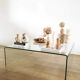 Square molded glass coffee table