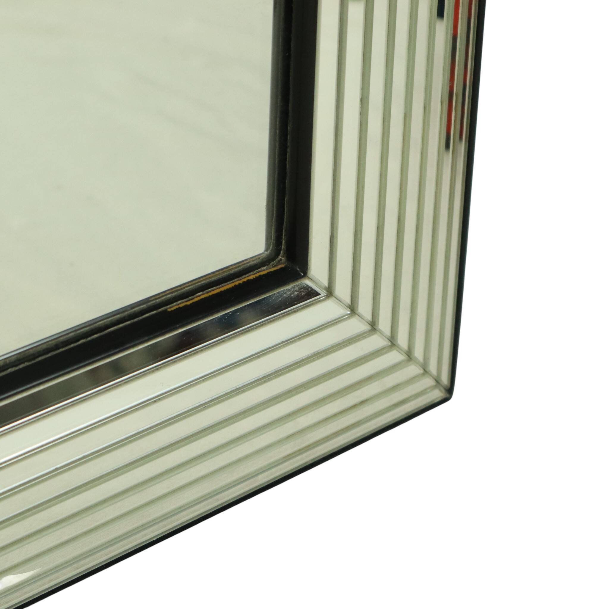 Vintage silver Deknudt mirror in Hollywood Regency style, 107 cm