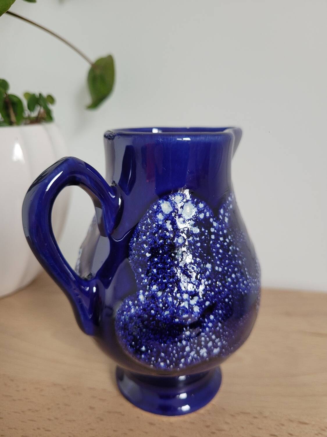 Small enameled ceramic pitcher